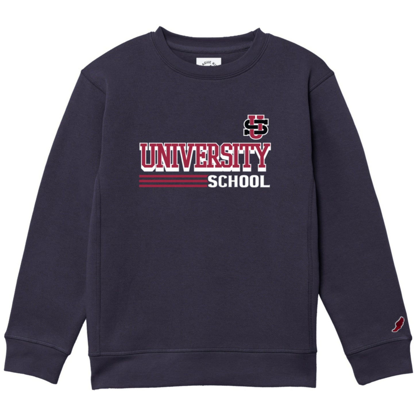 Youth Essential Crew Words, Logo, Lines Navy L2- F26