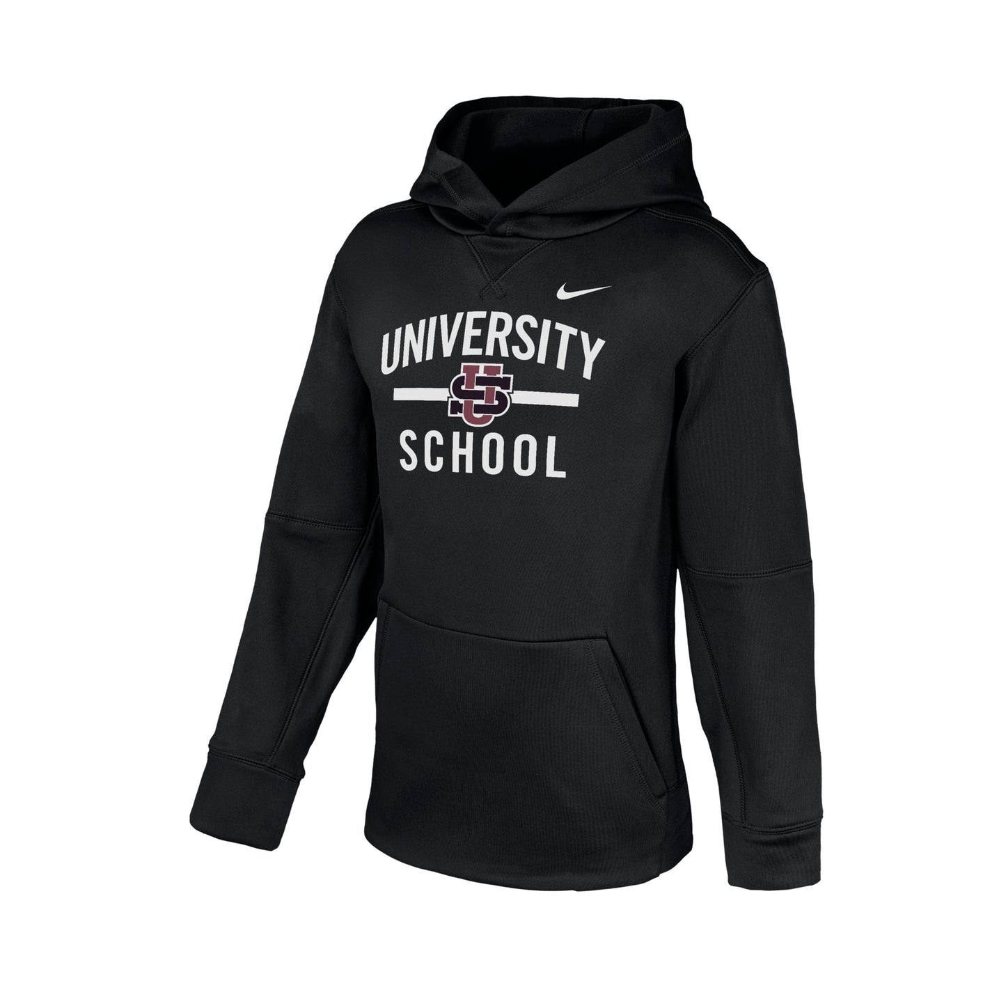 Nike Youth Therma Pullover Hoodie in Black Logo & Words- F26