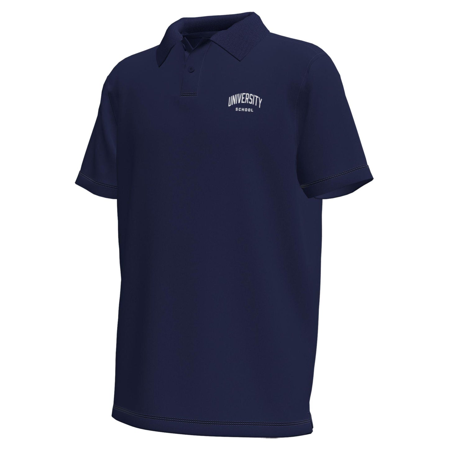 UA Youth Polo in Navy- Arched Words- F26