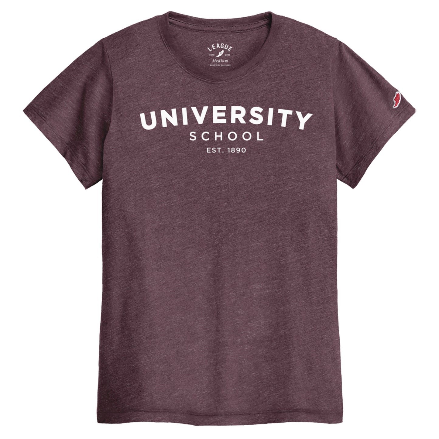 Women's Tee - Heathered Maroon - Crew Neck