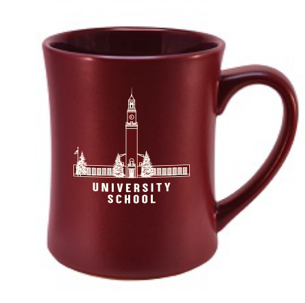 Maroon Matte Mug - US Clock Tower Etching