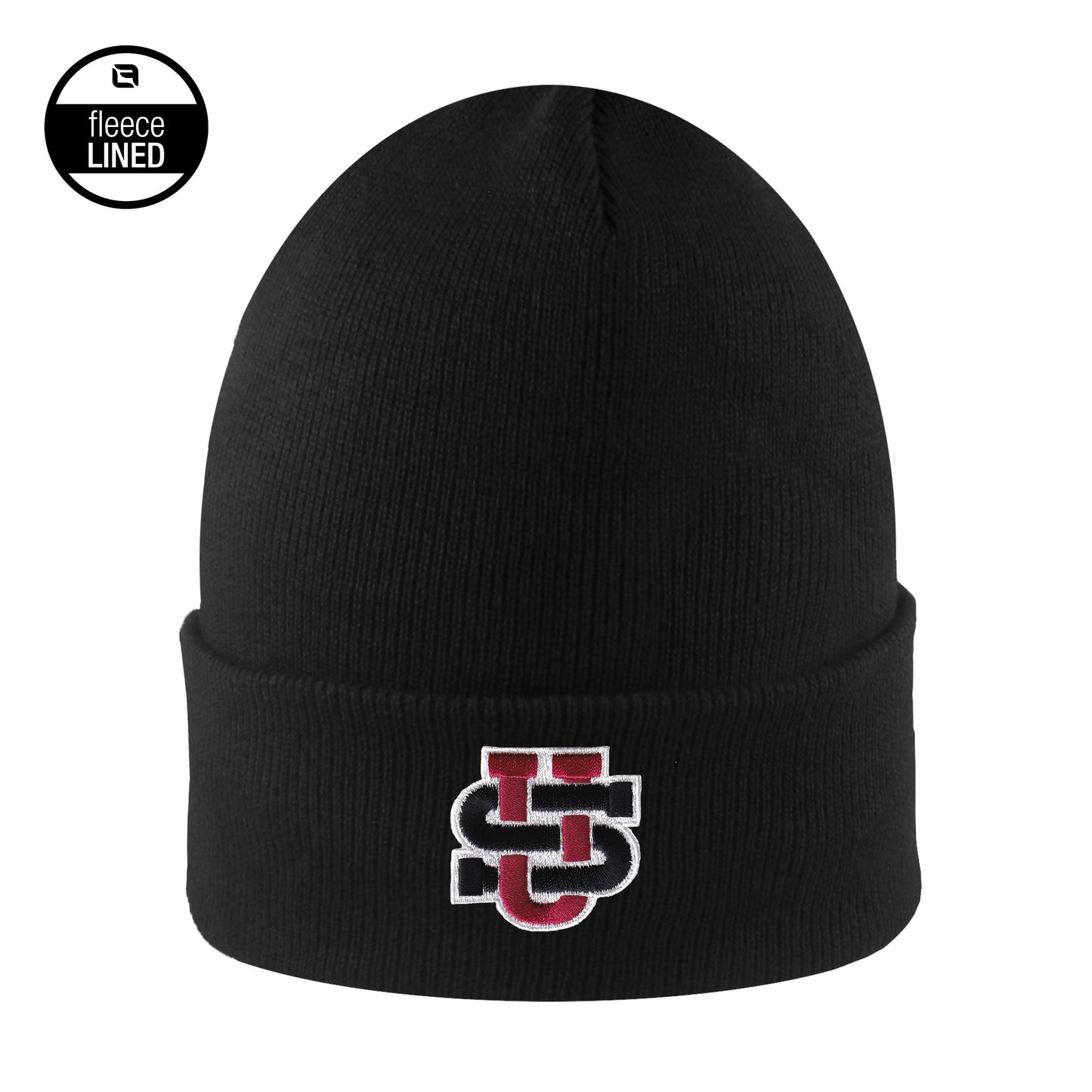 Adult Knit Cuff Hat Fleece Lined Logo