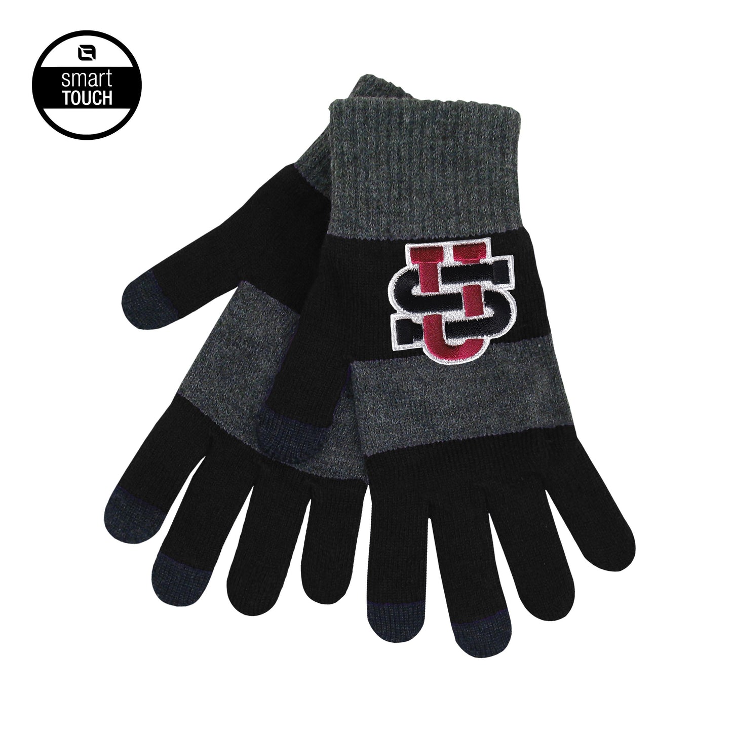 Adult Rugby Striped Texting Winter Gloves Logo