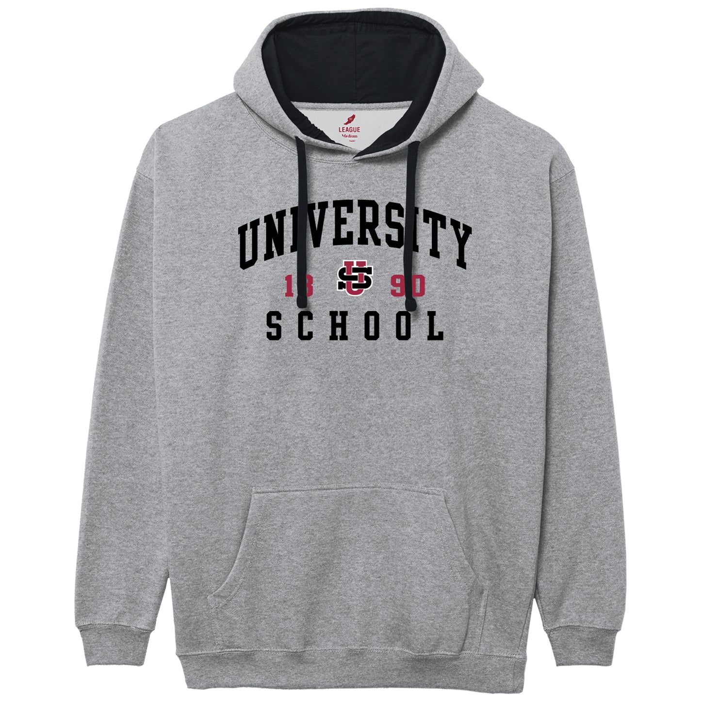 Adult Essential Colorblock Hood Gray and Black L2- F26