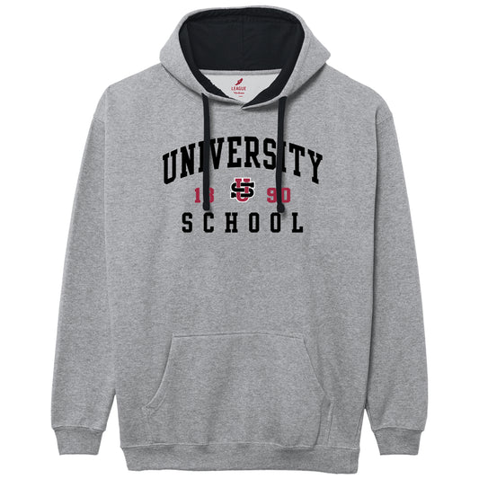 Adult Essential Colorblock Hood Gray and Black L2- F26