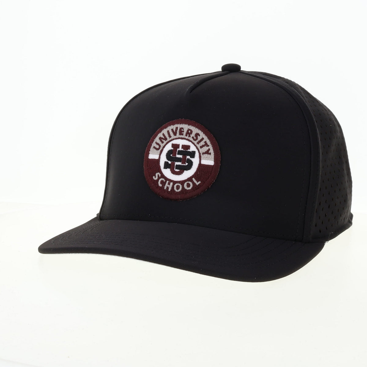 Youth Cut Above Hat with Circle Patch Black or White L2- F26