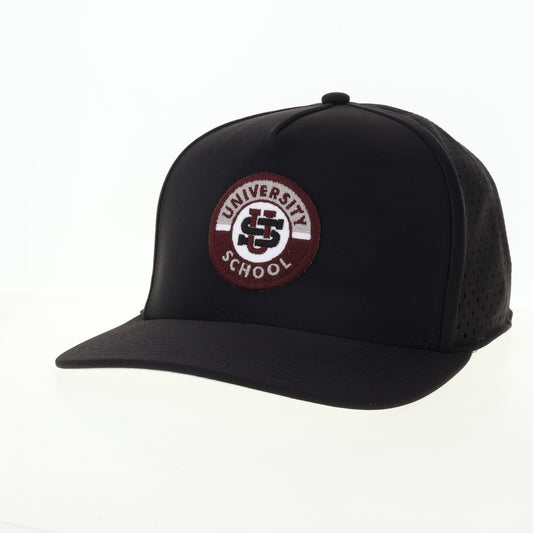 Youth Cut Above Hat with Circle Patch Black or White L2- F26