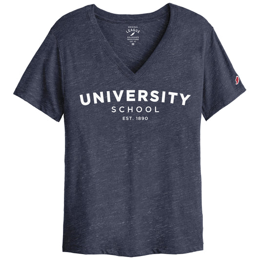 Women's Tee - Heathered Navy - V-Neck