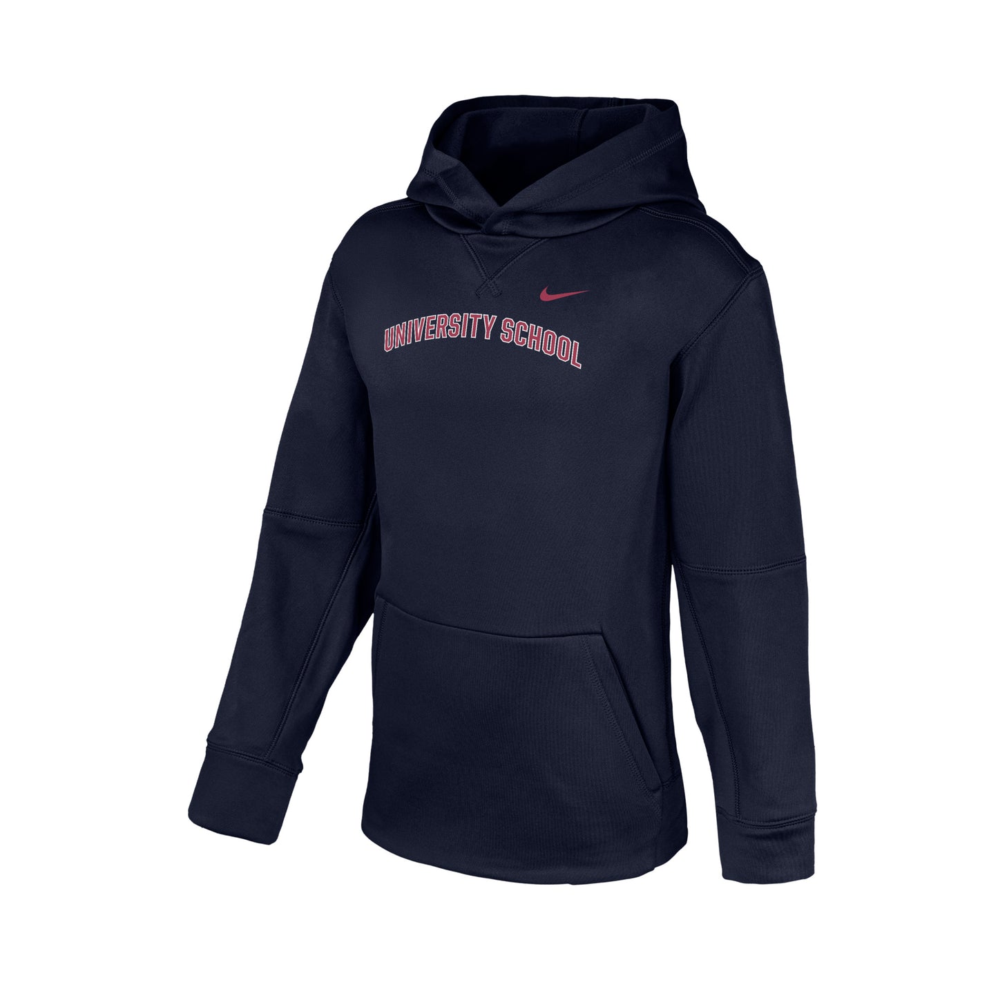 Nike Youth Therma Pullover Hoodie in Navy Arched Words- F26