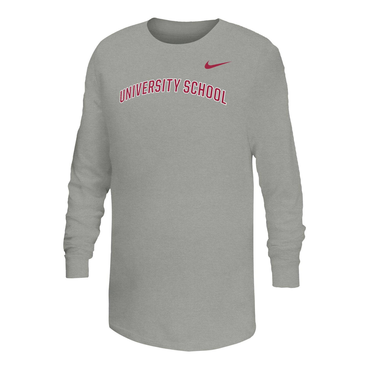 Nike Youth Dri-Fit LS Tee Dark Heather Arched Words- F26