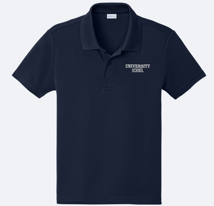Youth Polo with Embroidered Words  (Small)- Black, Navy, & Maroon F26