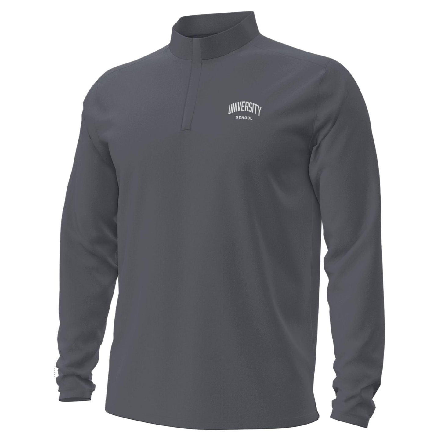 UA Adult Motion Quarter Zip Logo & Words Dark Gray- F26