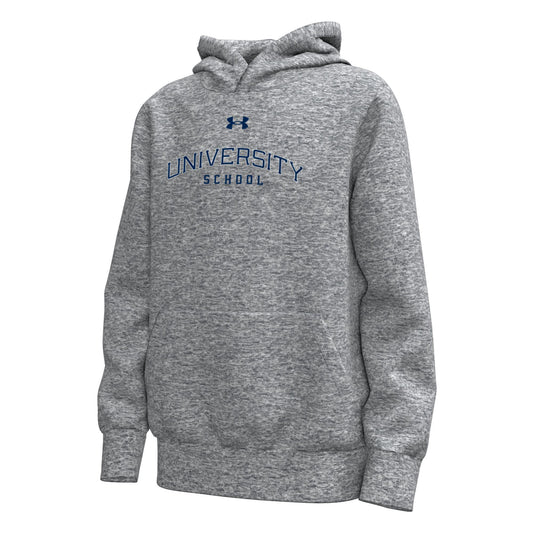 UA Youth Armour Fleece Hoodie Pitch Gray- F26