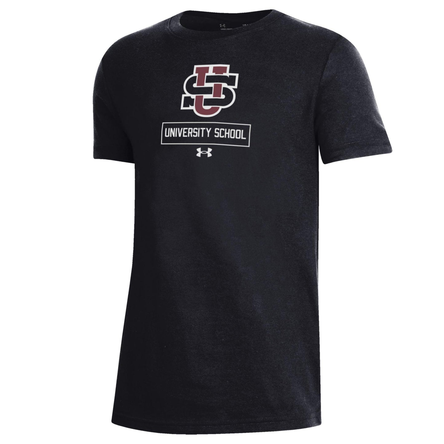 UA Youth Performance Cotton Short Sleeve Tee Black (Logo & words)- F26