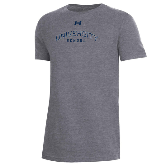 UA Youth Performance Cotton Short Sleeve Tee Carbon Gray- F26