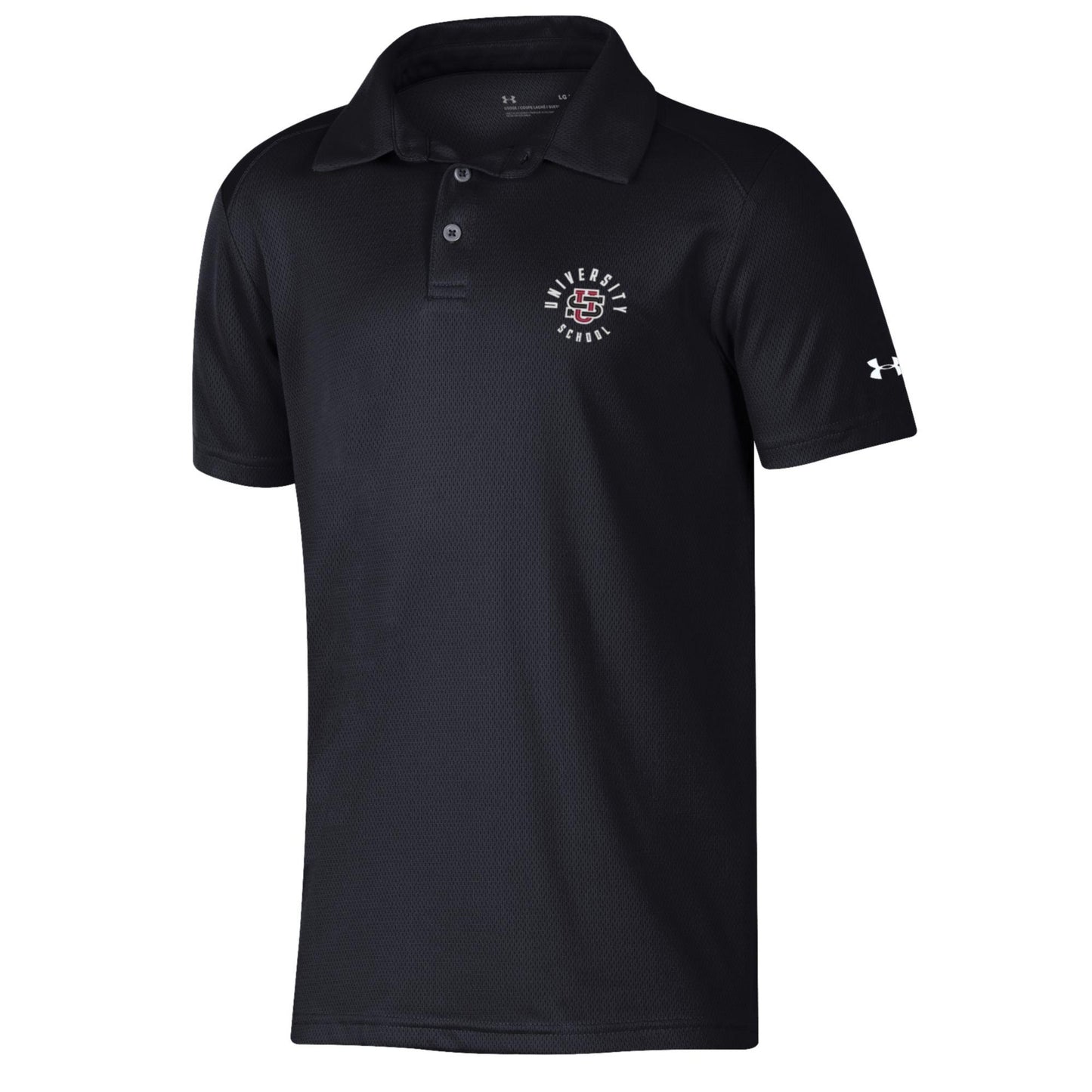 UA Youth Polo in Black - Circular Text