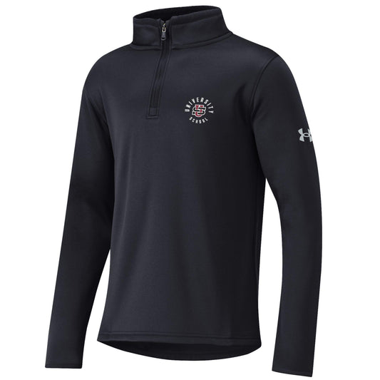 UA Perf. Fleece 1/4 Zip Black - Circular Text