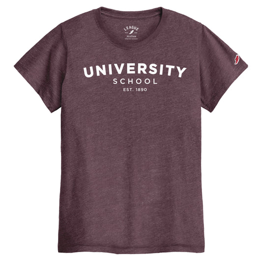 Women's Tee - Heathered Maroon - Crew Neck